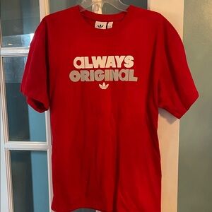 Adidas Red Tee with 'Always Original' Graphic